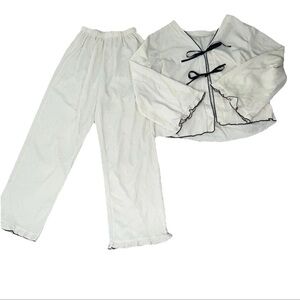 Pajama Loungewear Set Cottagecore Soft Feminine Romantic Cozy M Comfortable Chic